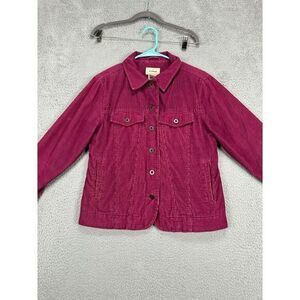 L.L. Bean Corduroy Jacket lined Women Small Purple‎ Jean Hand Pocket Coat Ladies